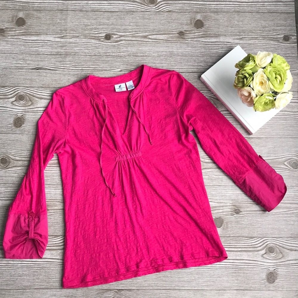 Caribbean Joe Pink V-Neck Top